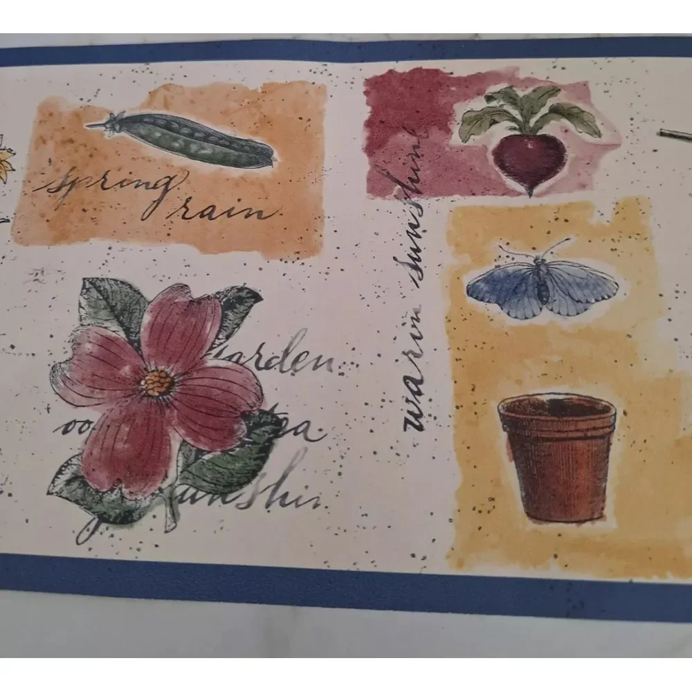 Hallmark by Imperial Design Collection Pre pasted Border Garden Scene Lot of 3‎